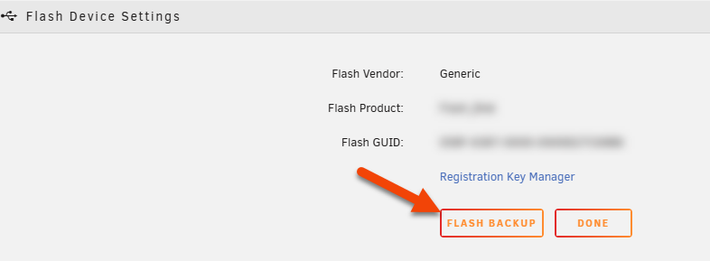 Boot Device Backup control in the WebGUI
